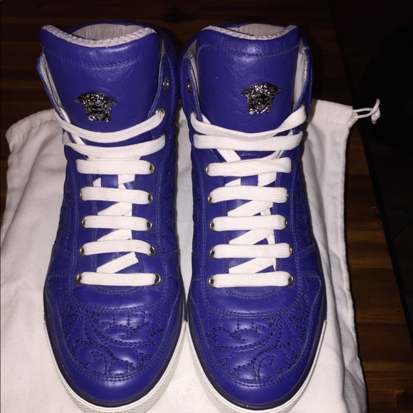 versace blue high top sneakers